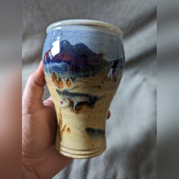 Studio Art Pottery vase coffee mug Old Faithful Fire Hole Pottery Carl Sheehan - Picture 6 of 9